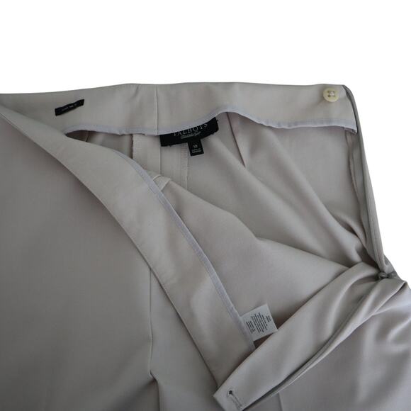 Talbots Womens Classic Side Zip Pants Size 10 Slim Fit Cream Tailored Crease - Picture 5 of 12
